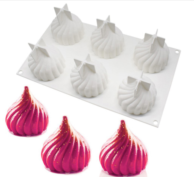 Peaked Cyclone Swirl Silicone Mould Icing Dessert Chocolate Ice Cream Candle