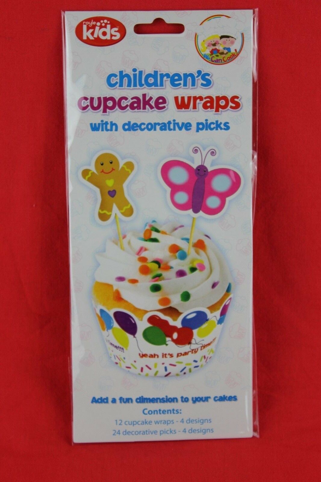 12 Children's Cupcake Wrappers and 24 Toppers Picks Muffins Cake Decorating