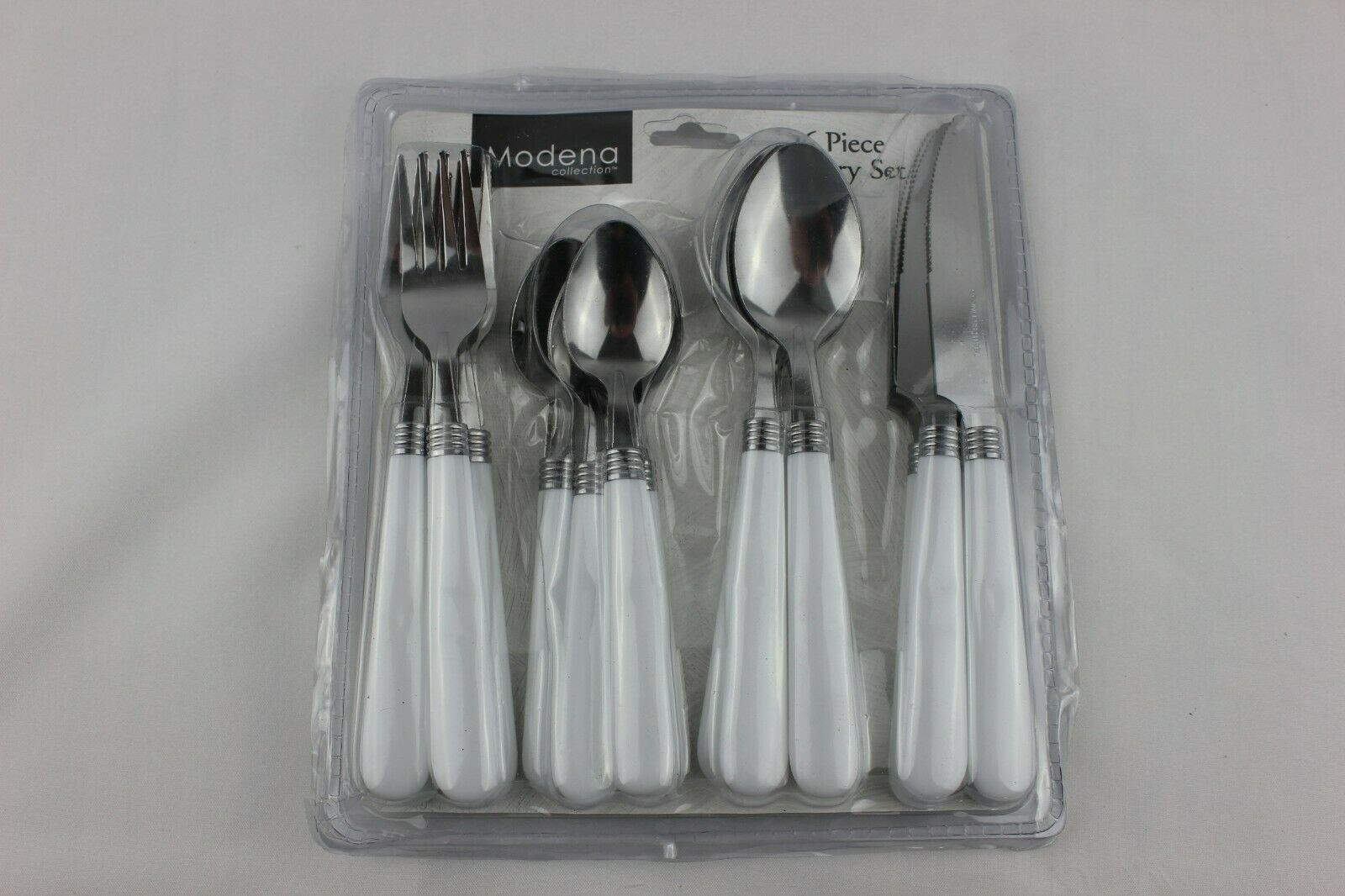 16 PC Modena Stainless Steel Cutlery Sets With Coloured Plastic Handled
