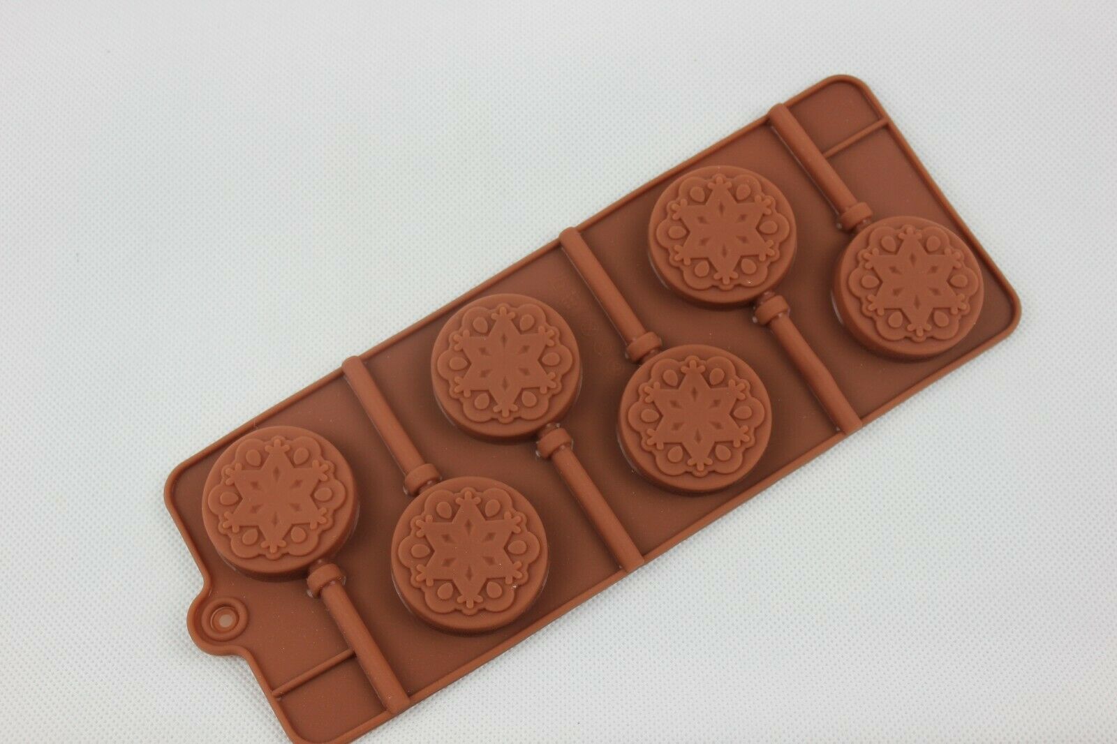 ROUND STAR SHAPE SILICONE CHOCOLATE LOLLIPOP MOULD WITH STICKS