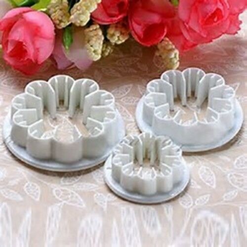 Flower Pansy Carnation Biscuit Cutter Set Icing Fondant Cupcake Baking Decorate