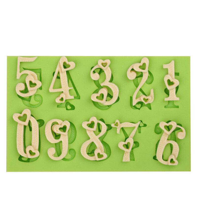 Numbers Silicone Hearts Cake Decorating Valentine Icing Mould Valentines
