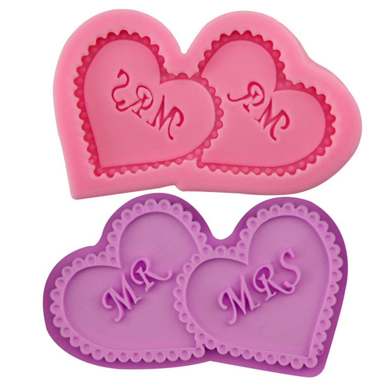 Wedding Mr & Mrs Silicone Icing Mould Sugarcraft Cake Chocolate Soap Candle Clay