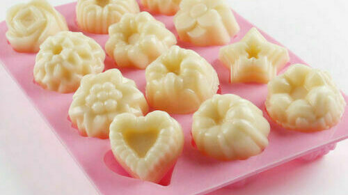 Rose Heart Flower x 12 Silicone Cake Chocolate Wax Melt Soap Resin Mould Candle