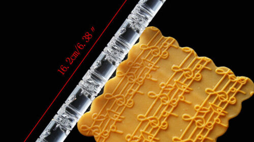 Cake Design Acrylic Embossed Roller Rolling Pin Music Notes Icing UK Seller