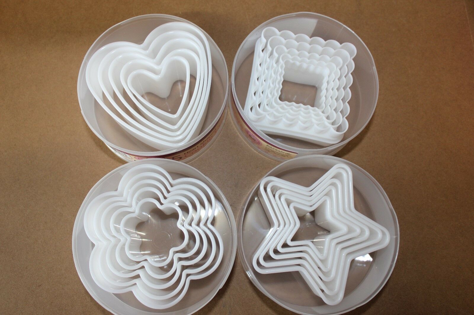 Set of 5 Cookie Cutters Biscuit Pastry Flower/Clouds Heart Square Star Box set