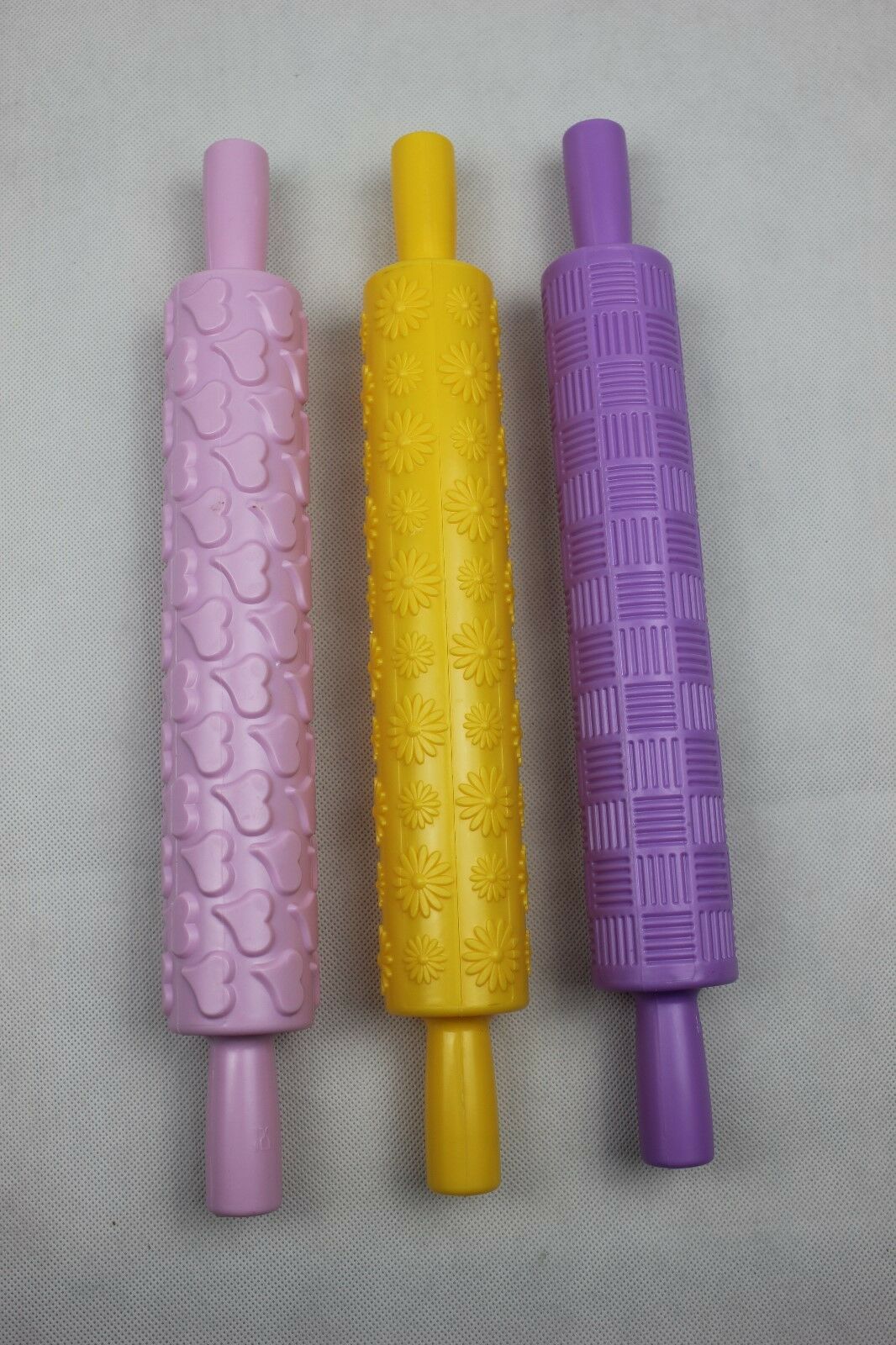 3 x Large Embossed Rolling Pin Patterned Texture Cake Decorating Pastry Tool S2