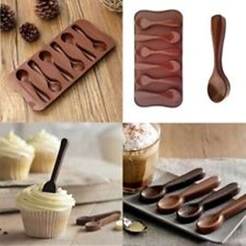 6 Tea Spoon Silicone Mould Chocolate Fondant Icing Sugar paste Craft Cakes