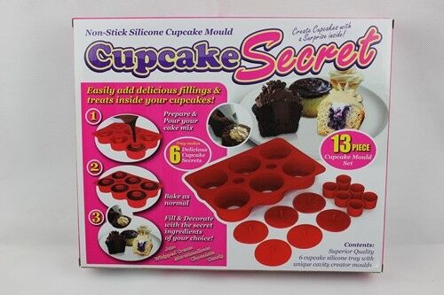 Cupcake Secret Magic Add your Own Filling Set 13 pc Silicone Baking Set Gift