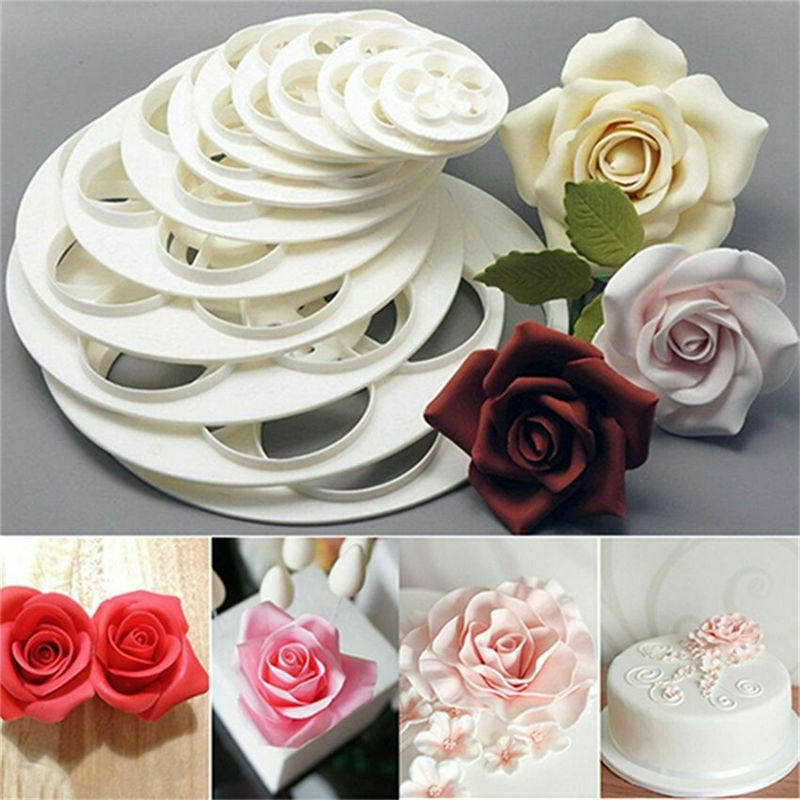 Rose Flower Petal Cutters Set of 6 Fondant Mould Cake Decorating Craft Icing