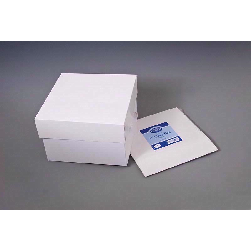 2×10" Cake Box and Lid Traditional Square Plain White 10" Cake Cupcakes Muffins