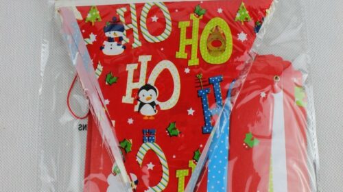 Christmas 2x Bunting and 2x Banner Festive Decoration Garland Children Party #1