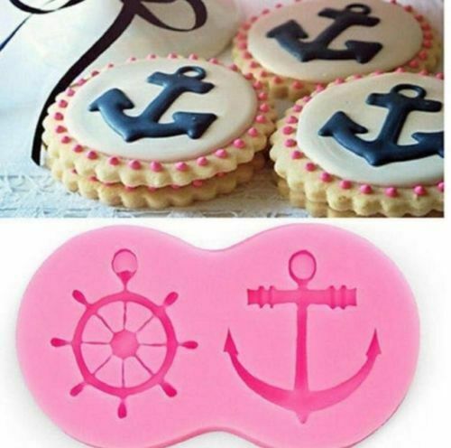 Anchor wheel Silicone Mould Cupcake Baking Decorating Chocolate Nautical