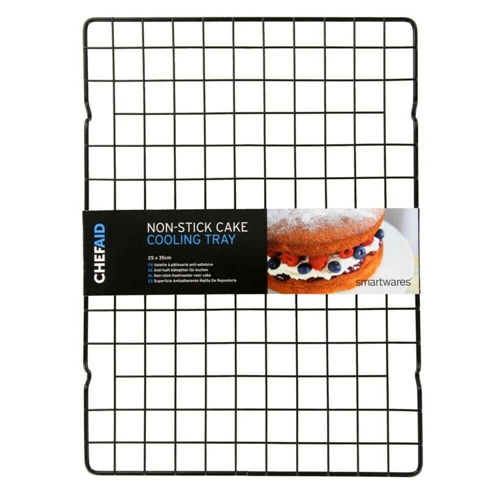 Chef Aid Cake Cooling Tray 35 cm x 25 cm Black Plated Steel Baking Cakes