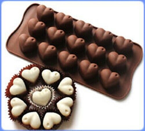 Heart Shape Silicone Chocolate Mould Truffle Valentine Jelly Ice Soap Candy UK